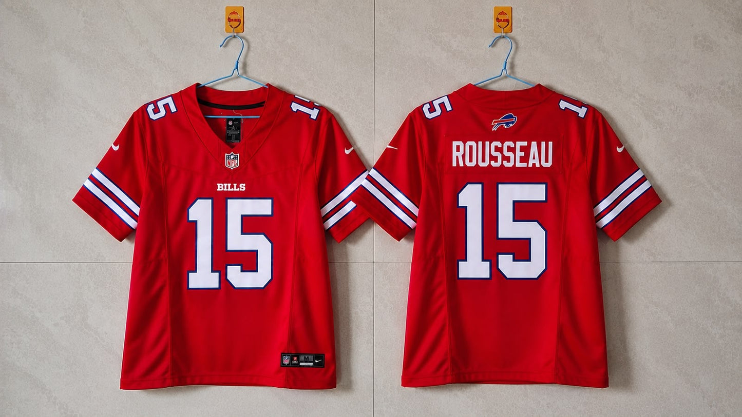 BUFFALO BILLS GREG ROUSSEAU RED JERSEY