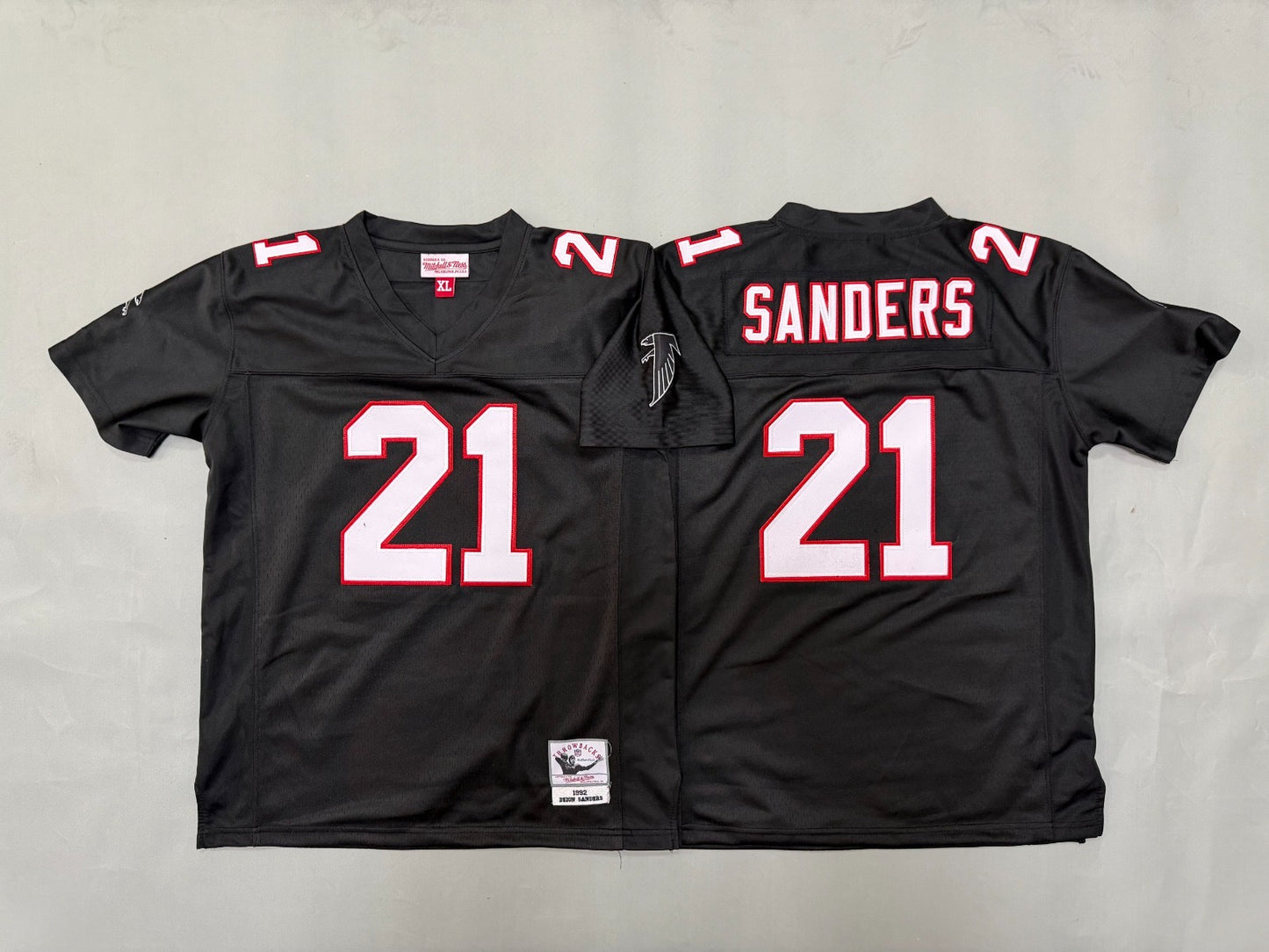 ATLANTA FALCONS DEION SANDERS BLACK VINTAGE JERSEY