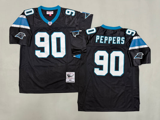 CAROLINA PANTHERS JULIUS PEPPERS BLACK VINTAGE JERSEY