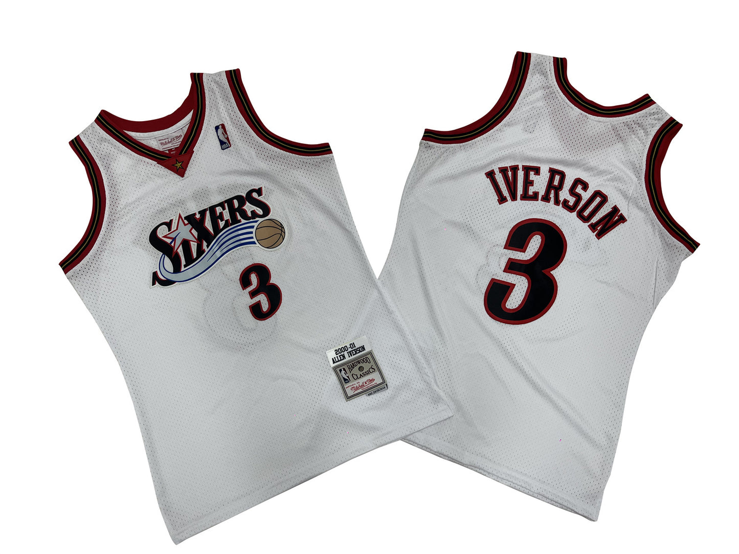 PHILADELPHIA 76ERS ALLEN IVERSON WHITE VINTAGE JERSEY
