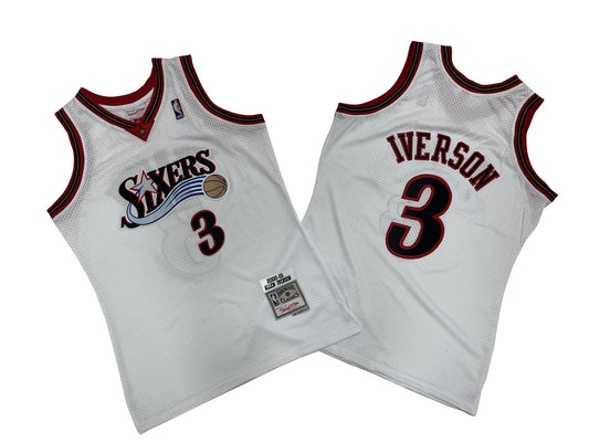 PHILADELPHIA 76ERS ALLEN IVERSON WHITE VINTAGE JERSEY