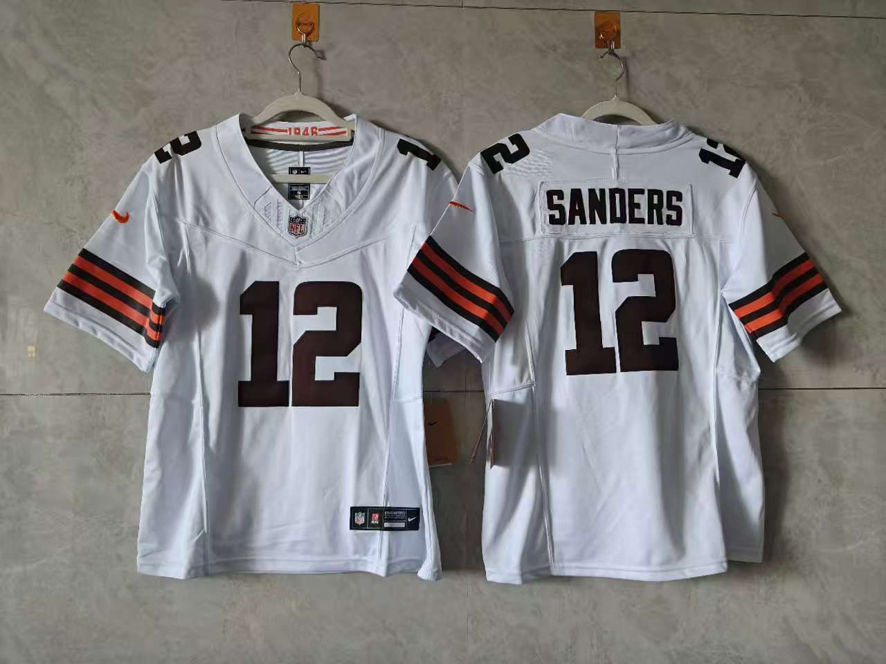 CLEVELAND BROWNS SHEDUER SANDERS WHITE JERSEY