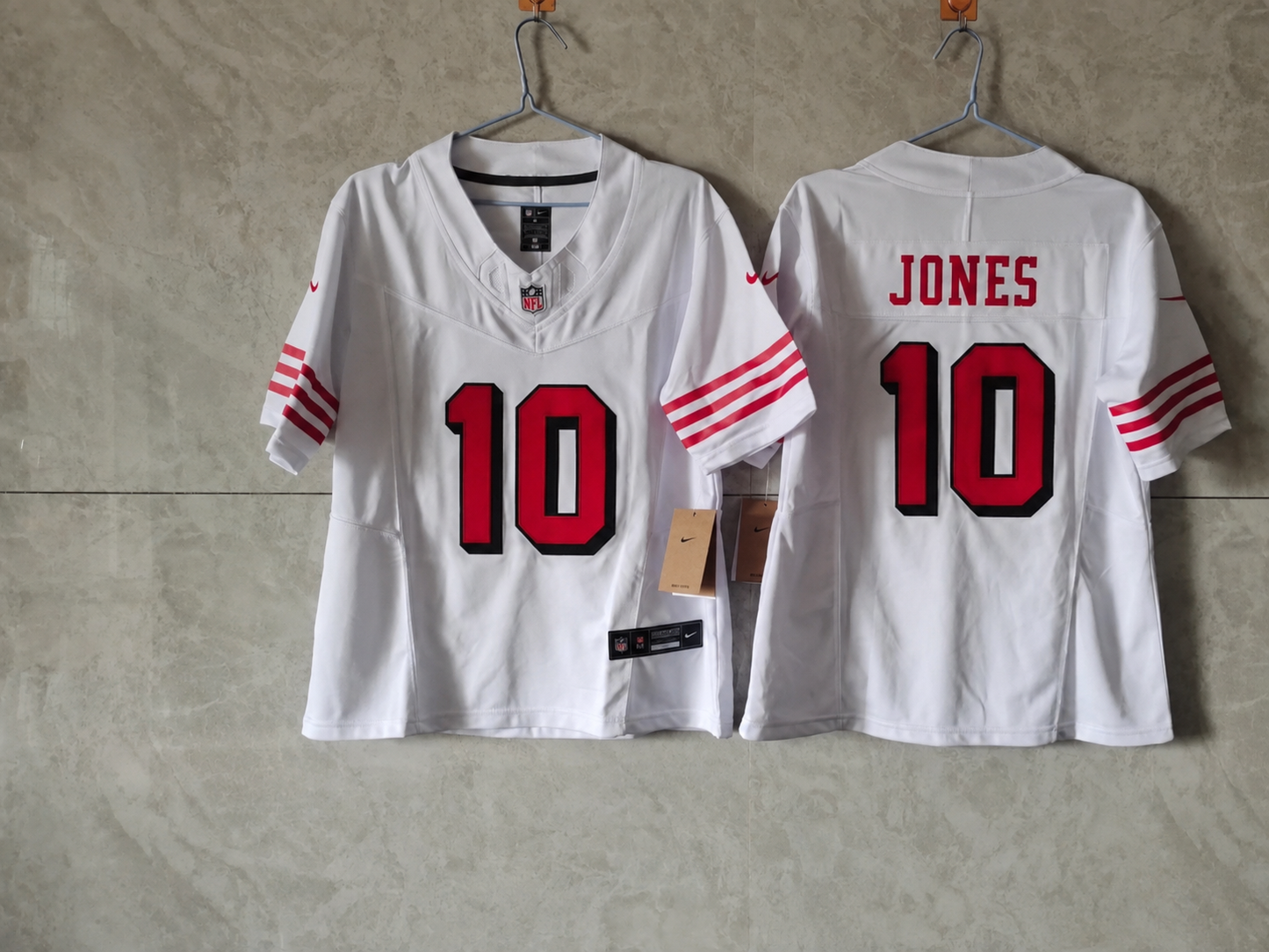 SAN FRANCISCO 49ERS MAC JONES WHITE THROWBACK JERSEY