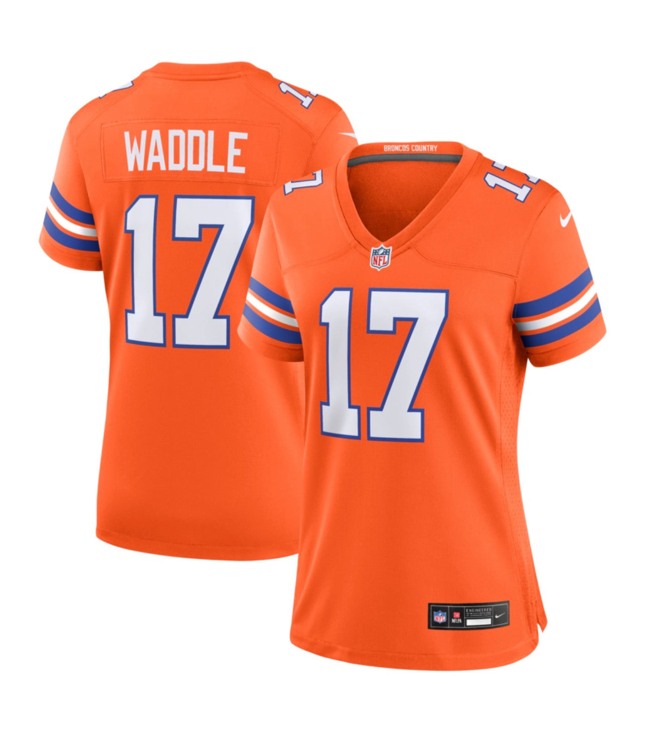 Denver Broncos Jaylen Waddle Orange Retro Jersey