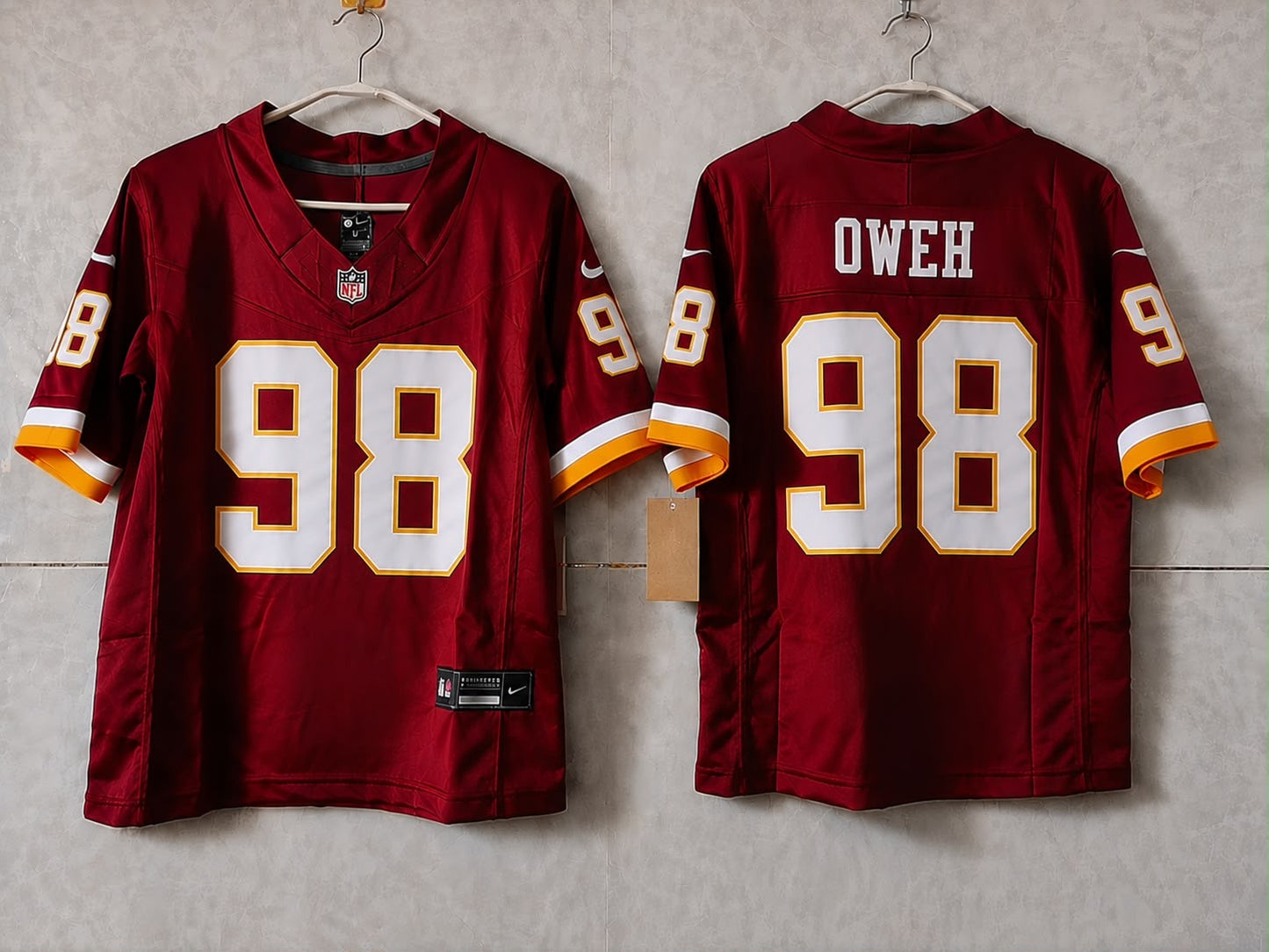 WASHINGTON COMMANDERS ODAFE OWEH BURGANDY JERSEY
