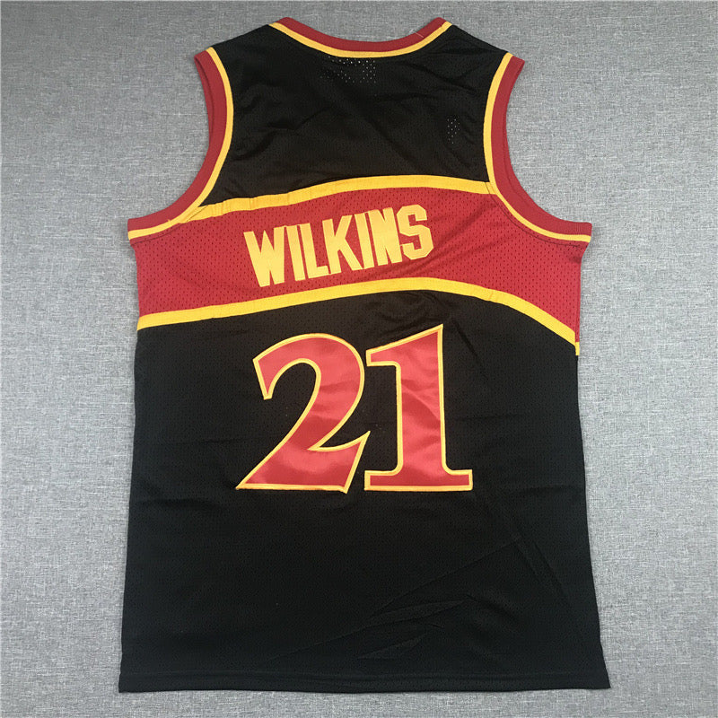 ATLANTA HAWKS DOMINIQUE WILKINS BLACK VINTAGE JERSEY