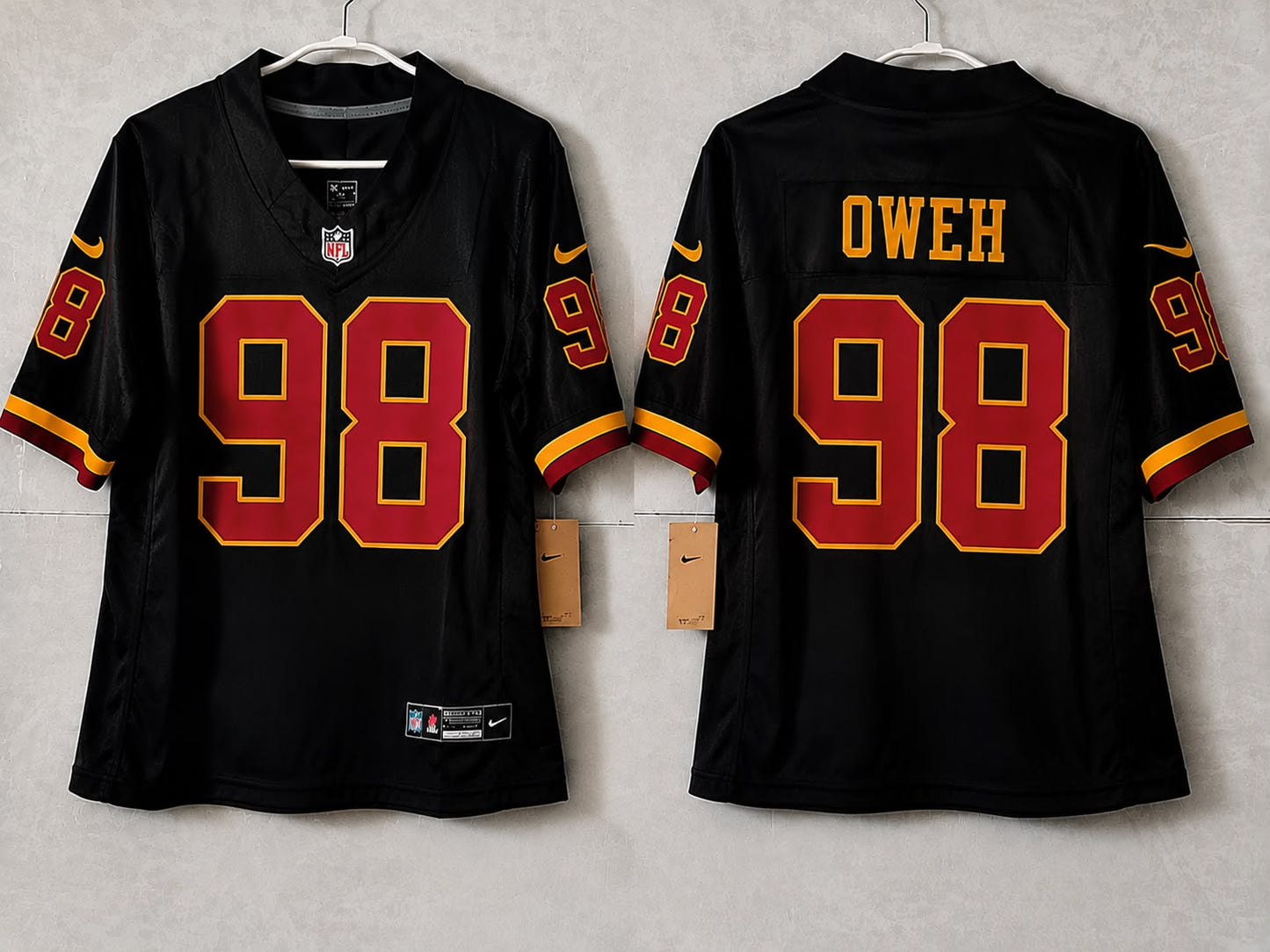 WASHINGTON COMMANDERS ODAFE OWEH BLACK JERSEY