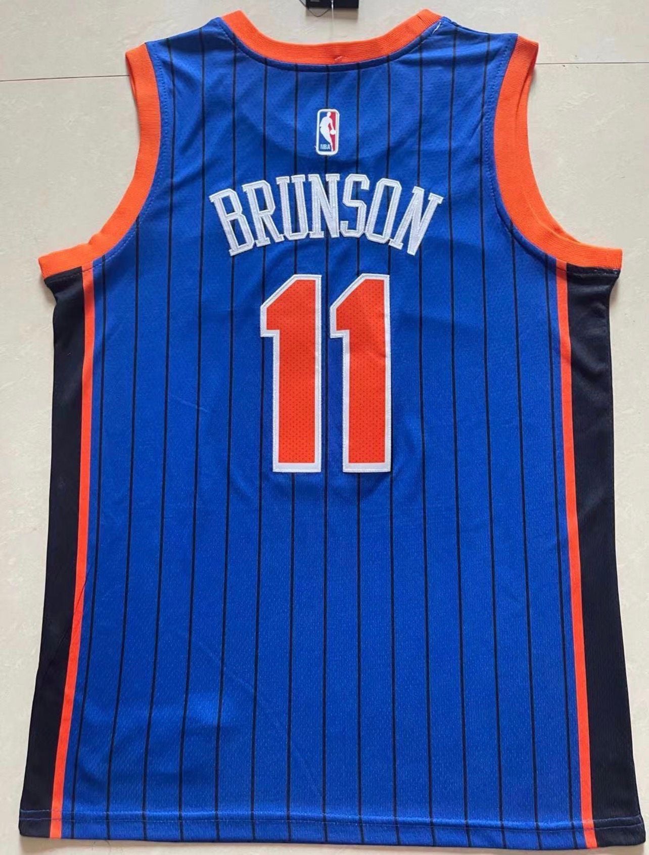 Jalen Brunson Blue Pinstripe New York Knicks Jersey