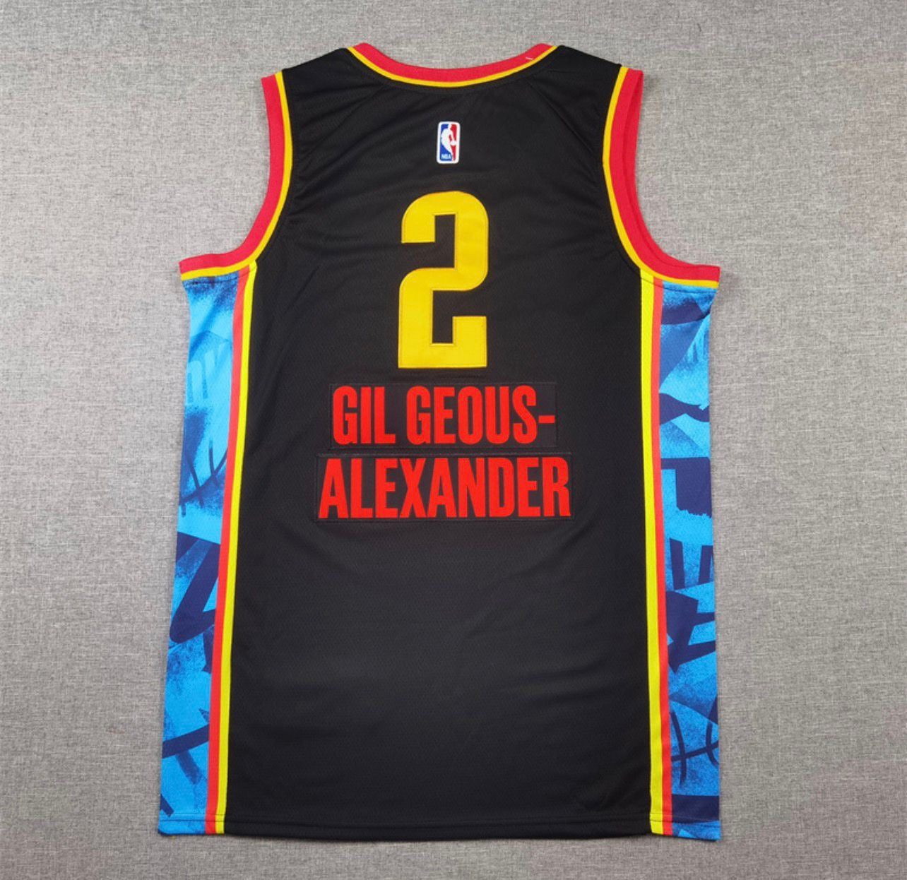 Shai Gilgeous-Alexander Black Multicolor Oklahoma City Thunder Jersey