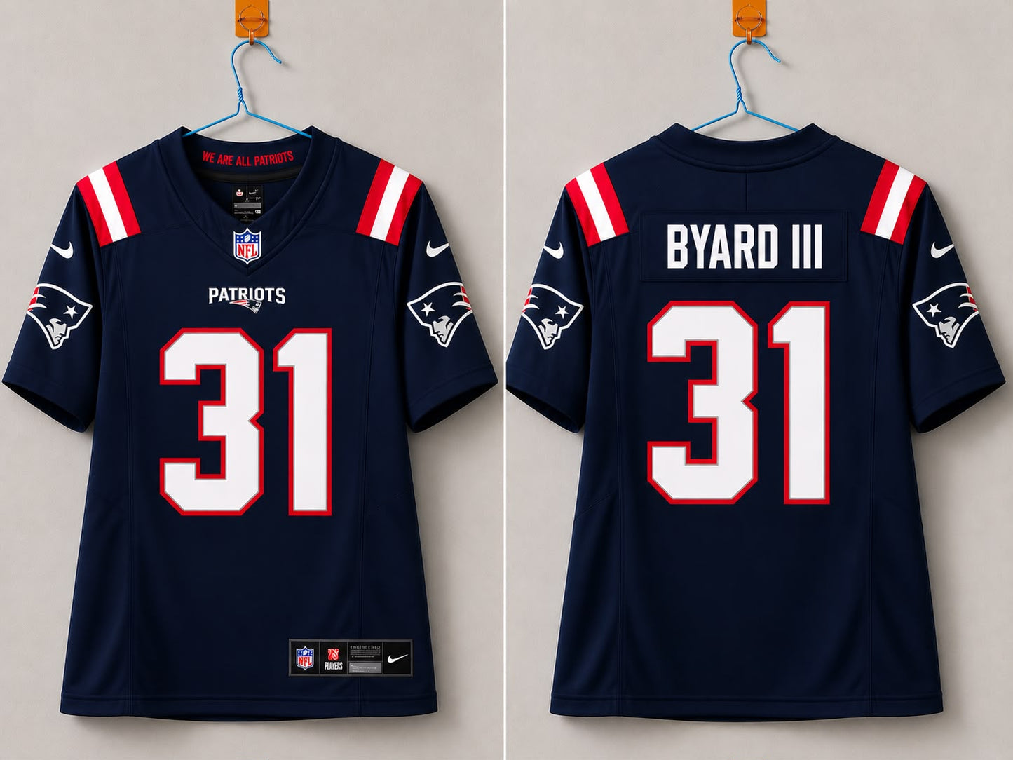 NEW ENGLAND PATRIOTS KEVIN BYARD III BLUE JERSEY