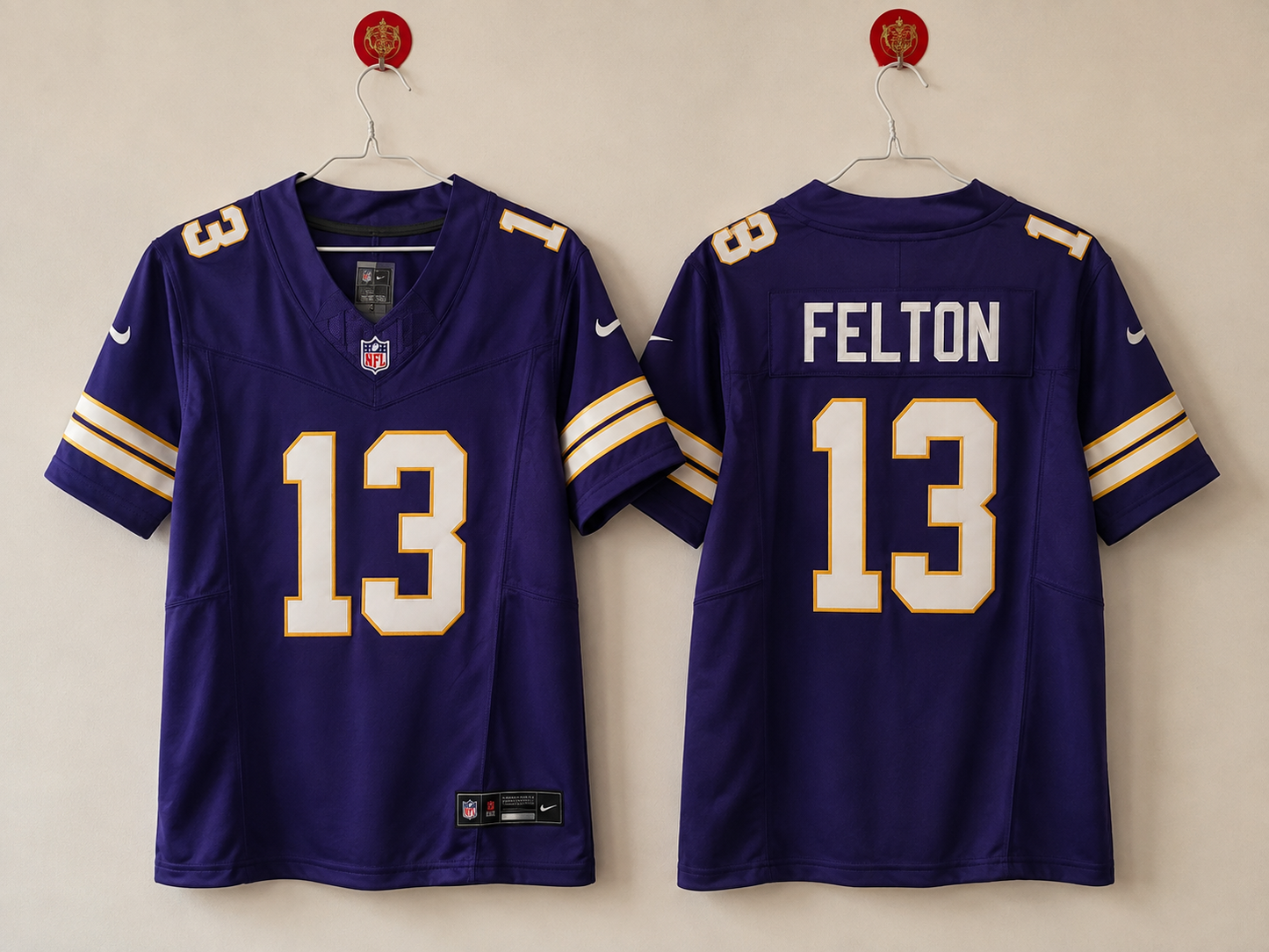 MINNESOTA VIKINGS TAI FELTON PURPLE JERSEY