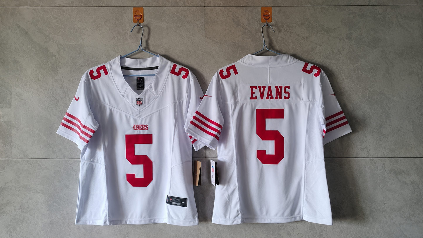 SAN FRANCISCO 49ERS MIKE EVANS WHITE JERSEY