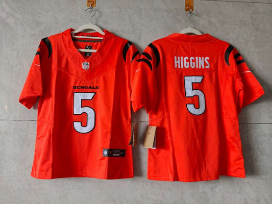 Cincinnati Bengals Tee Higgins Orange Jersey
