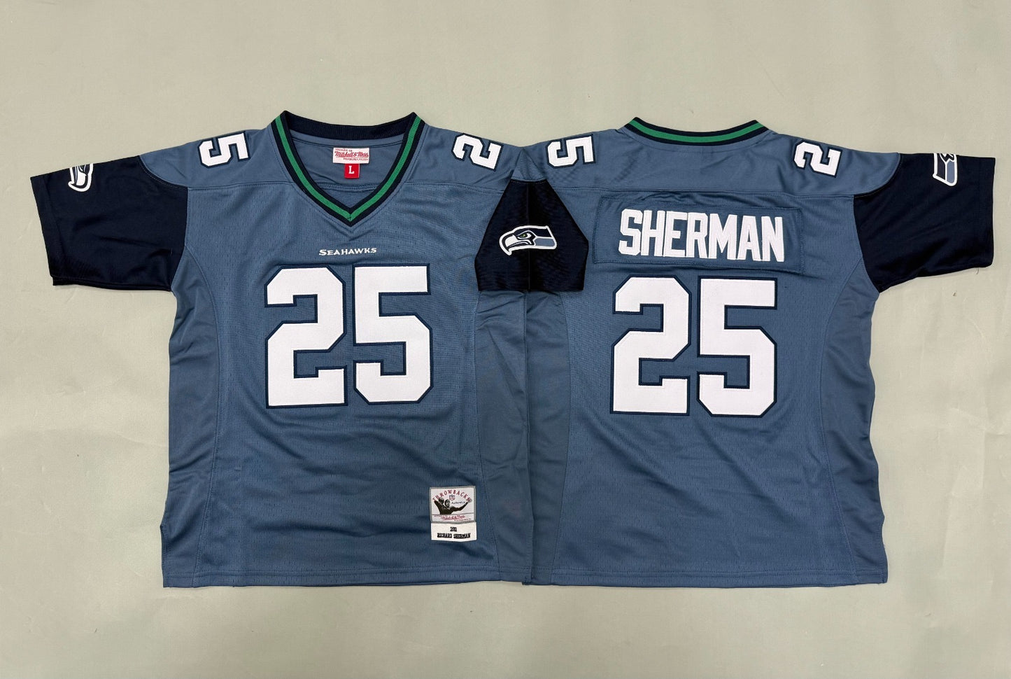 SEATTLE SEAHAWKS RICHARD SHERMAN BLUE VINTAGE JERSEY
