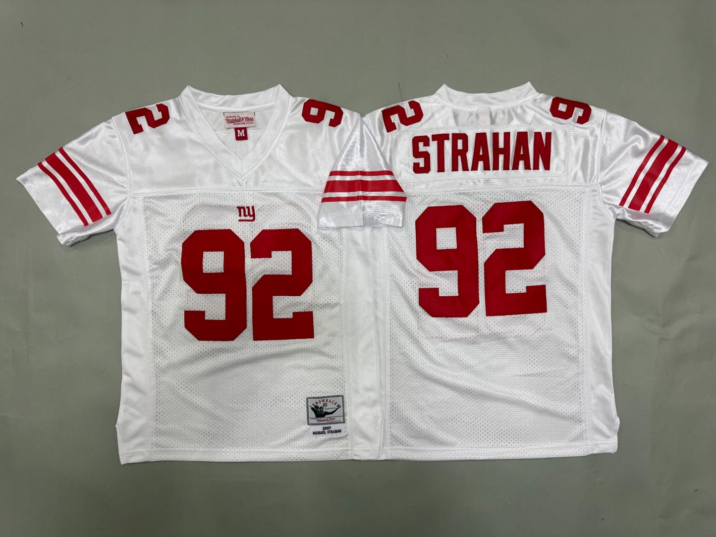 NEW YORK GIANTS MICHAEL STRAHAN WHITE VINTAGE JERSEY