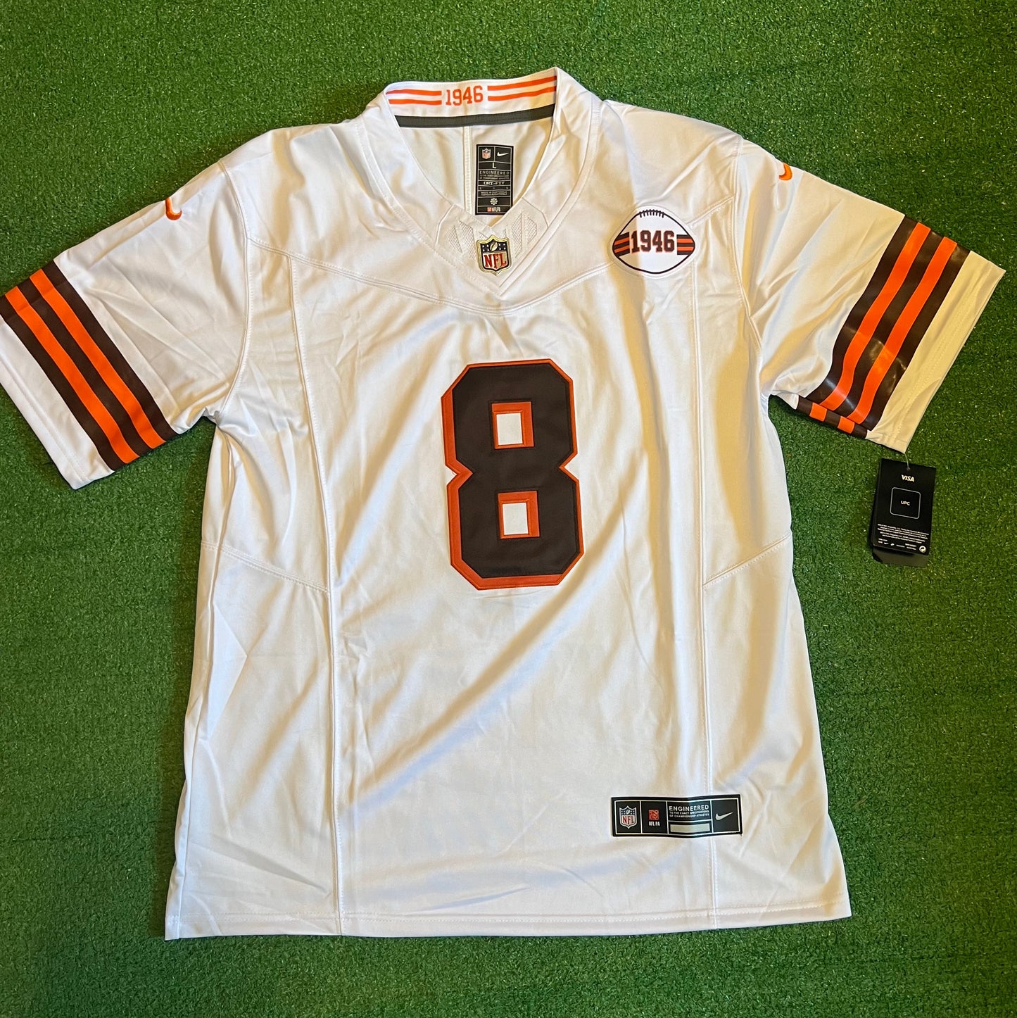 CLEVELAND BROWNS JARED VERSE WHITE RETRO JERSEY
