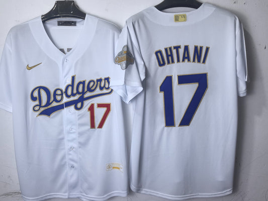 Los Angeles Dodgers Shohei Ohtani White and Gold Jersey