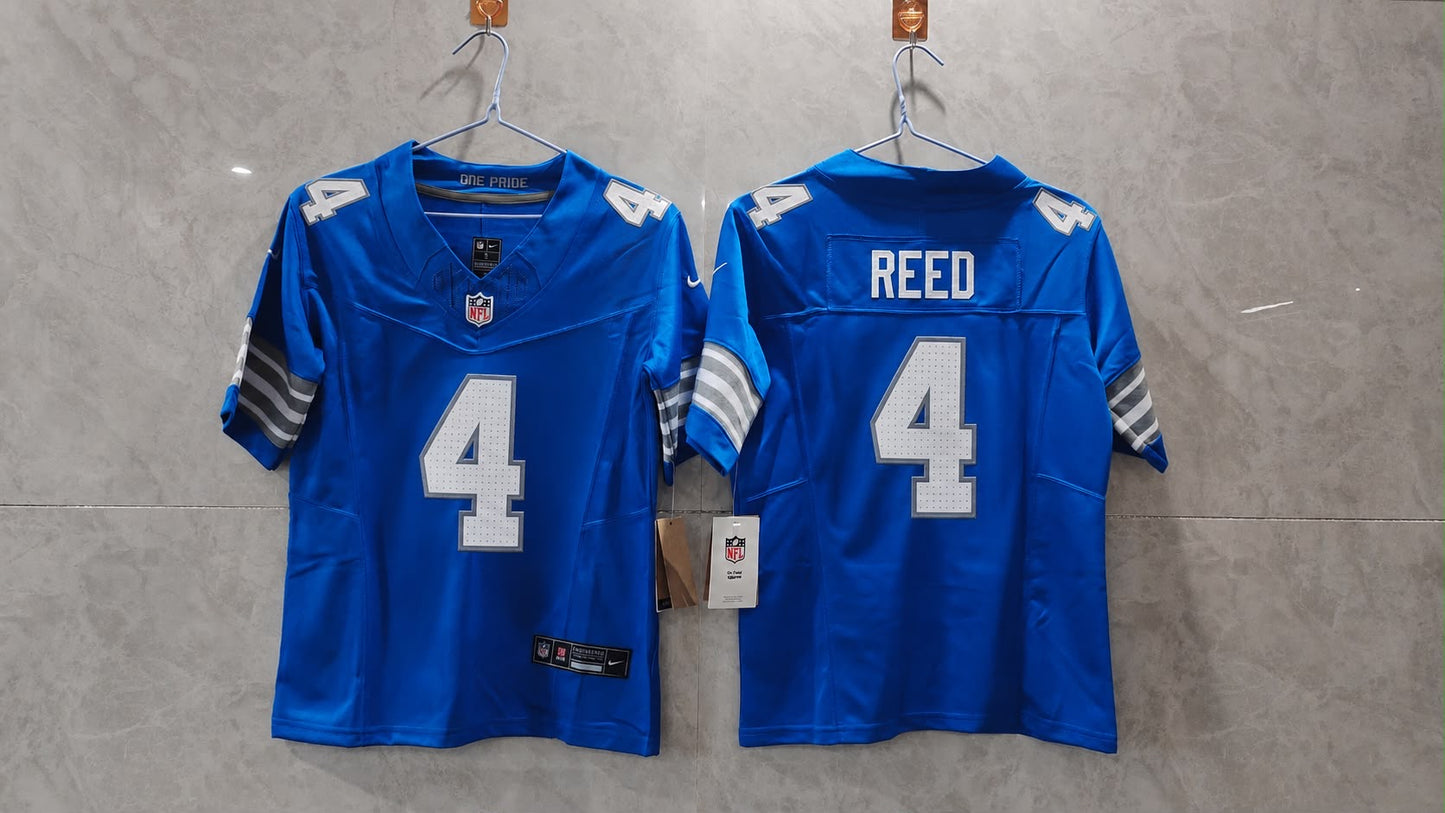 DETROIT LIONS DJ REED BLUE JERSEY