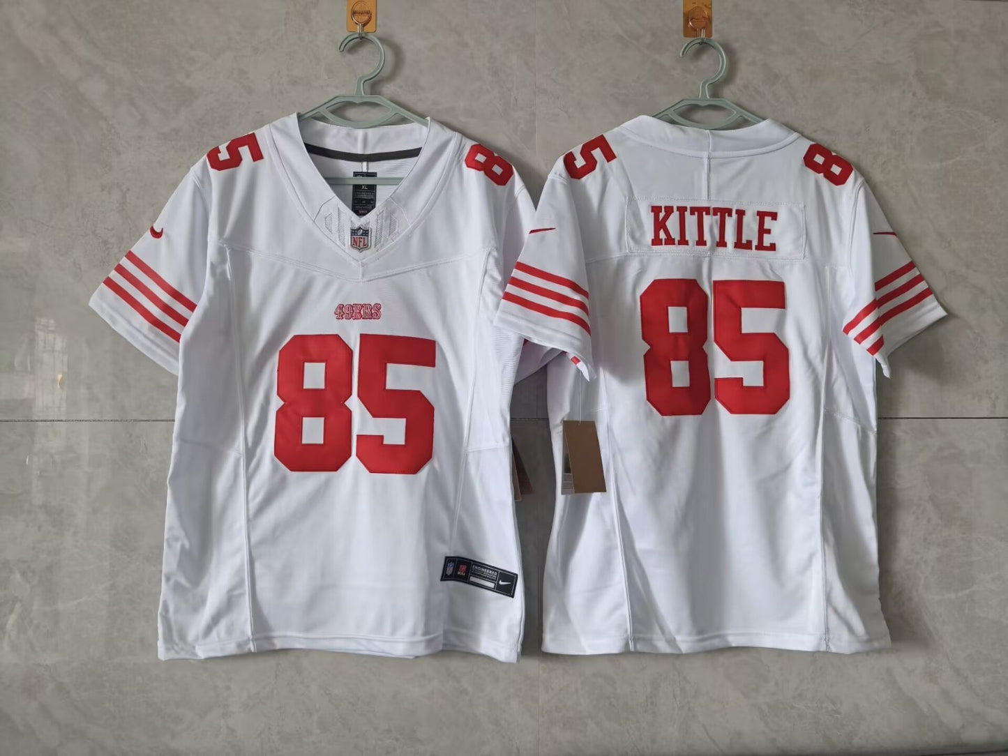 SAN FRANCISCO 49ERS GEORGE KITTLE WHITE JERSEY