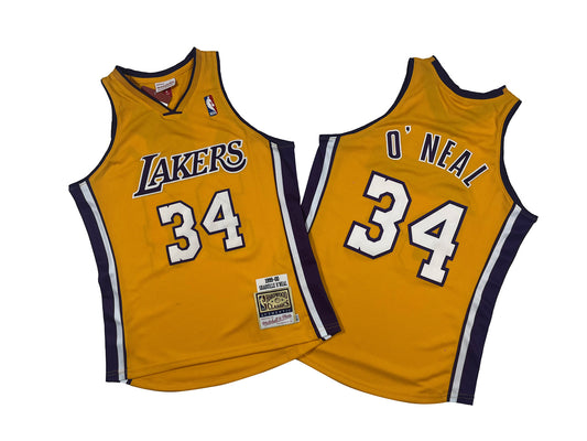 LOS ANGELES LAKERS SHAQUILLE O’NEAL YELLOW VINTAGE JERSEY