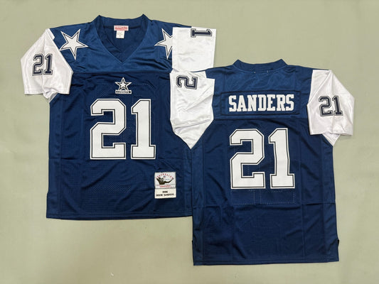 DALLAS COWBOYS DEION SANDERS BLUE VINTAGE JERSEY
