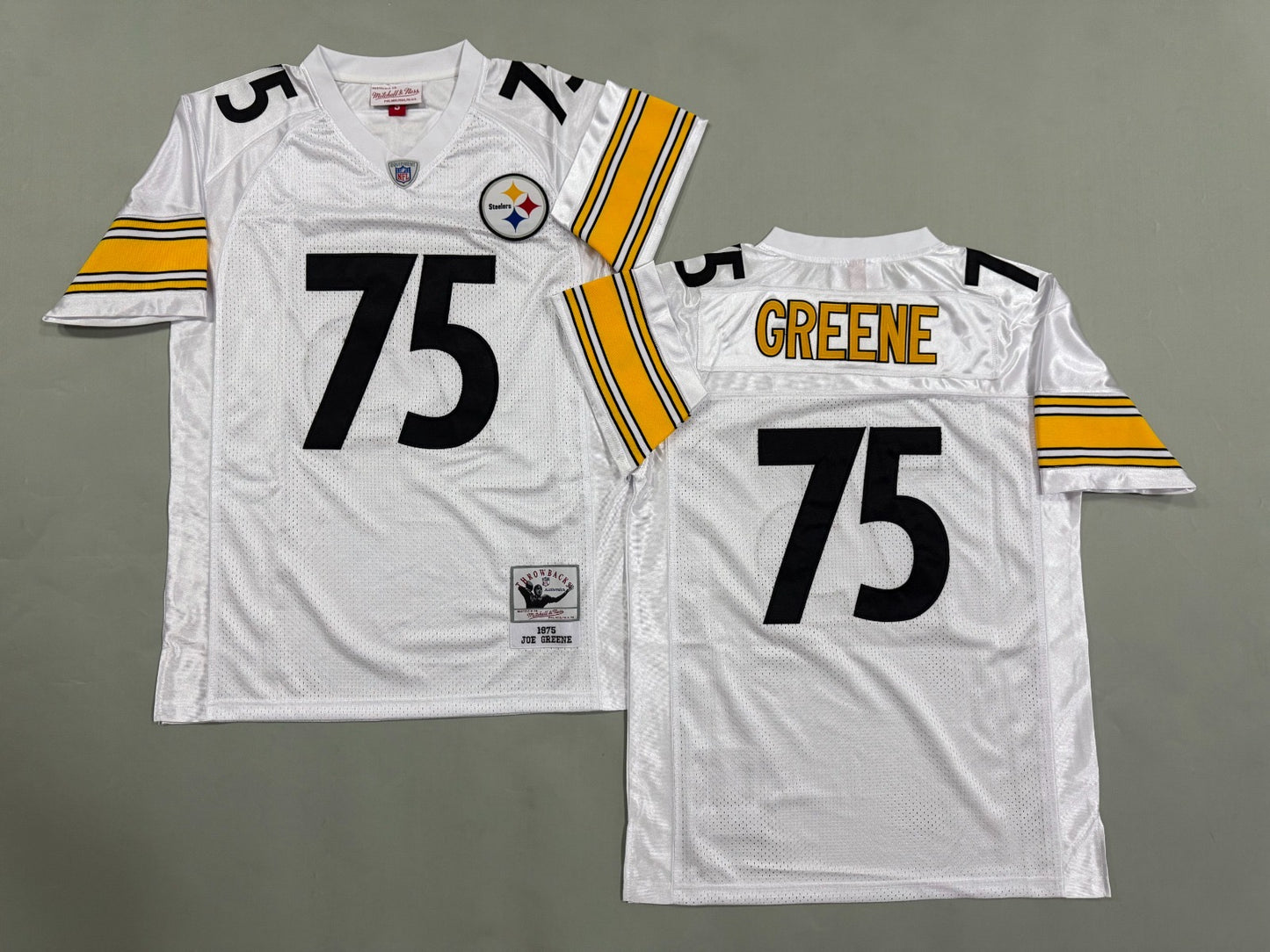 PITTSBURGH STEELERS JOE GREENE WHITE VINTAGE JERSEY