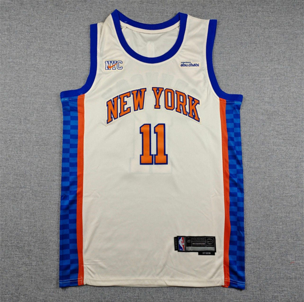 Jalen Brunson Checker Side Panel New York Knicks Jersey