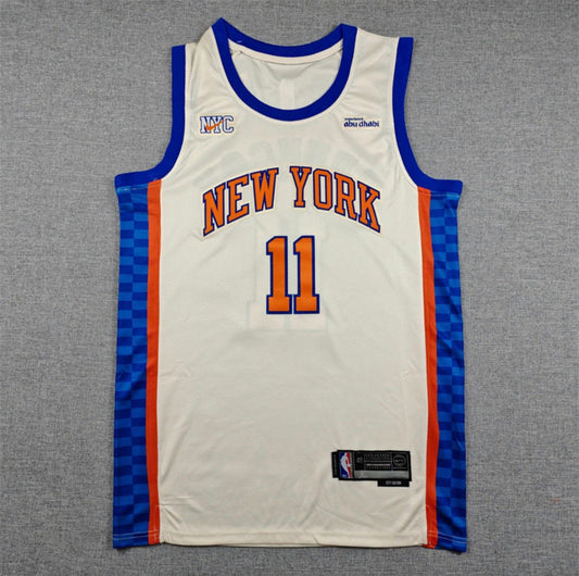 Jalen Brunson Checker Side Panel New York Knicks Jersey