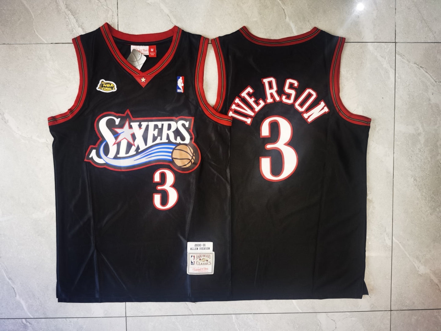 PHILADELPHIA 76ERS ALLEN IVERSON BLACK JERSEY