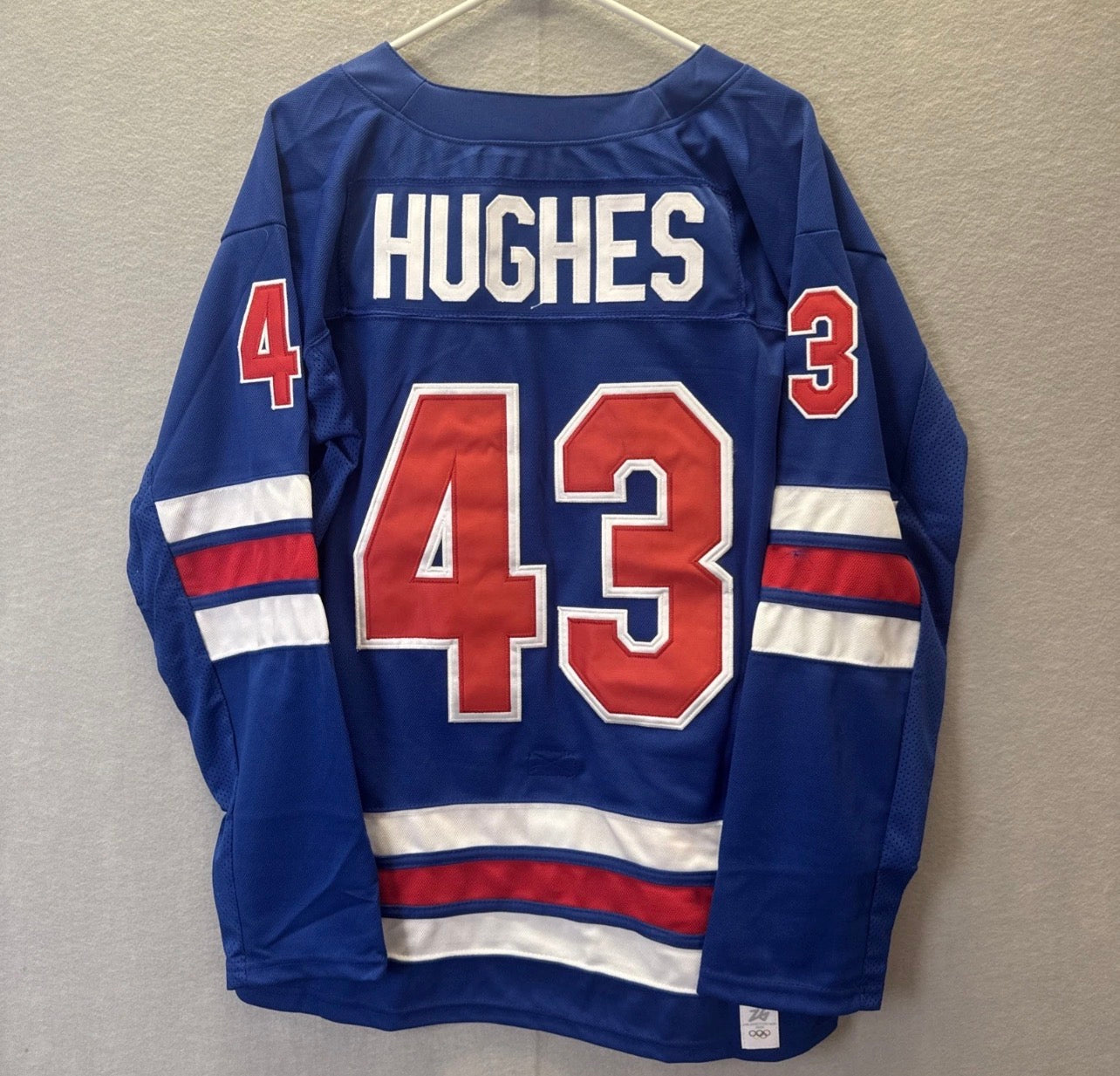 TEAM USA JACK HUGHES BLUE JERSEY
