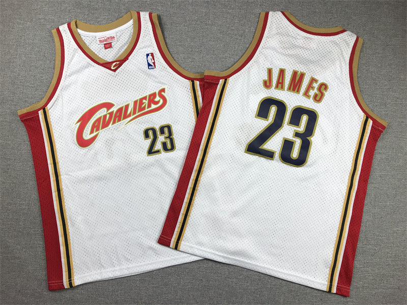 CLEVELAND CAVALIERS LEBRON JAMES WHITE VINTAGE JERSEY