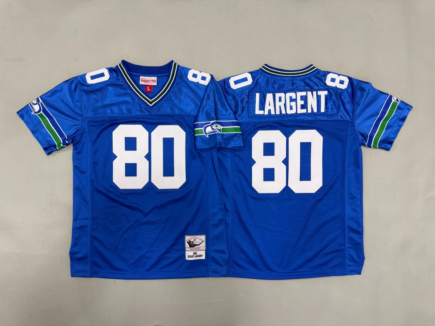SEATTLE SEAHAWKS STEVE LARGENT BLUE VINTAGE JERSEY