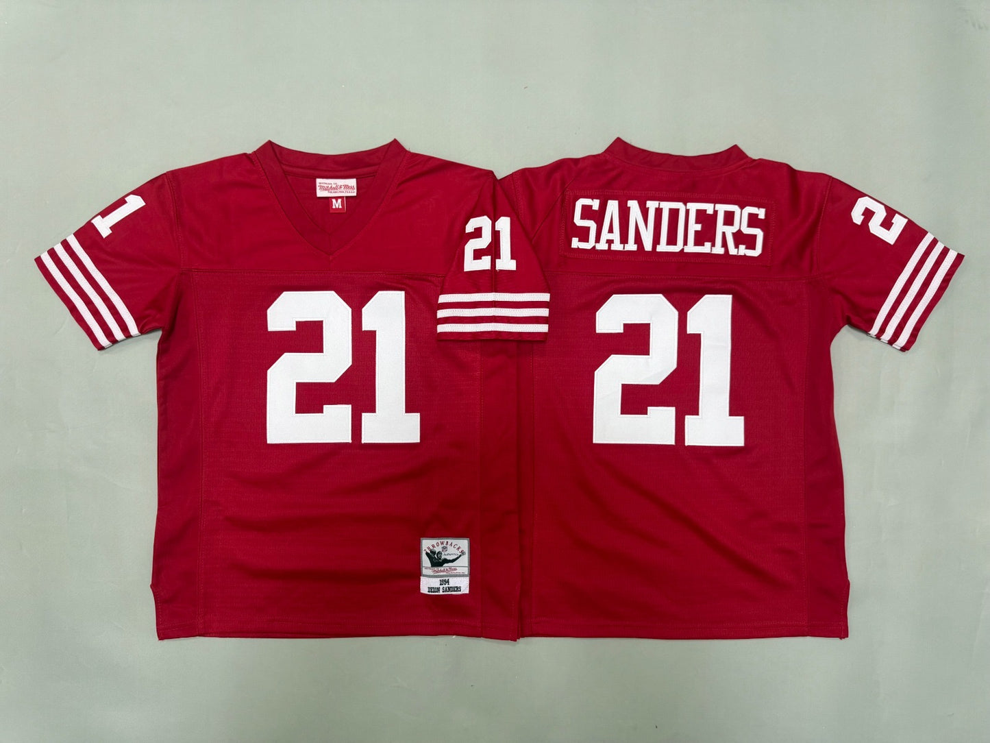 SAN FRANCISCO 49ERS DEION SANDERS RED VINTAGE JERSEY