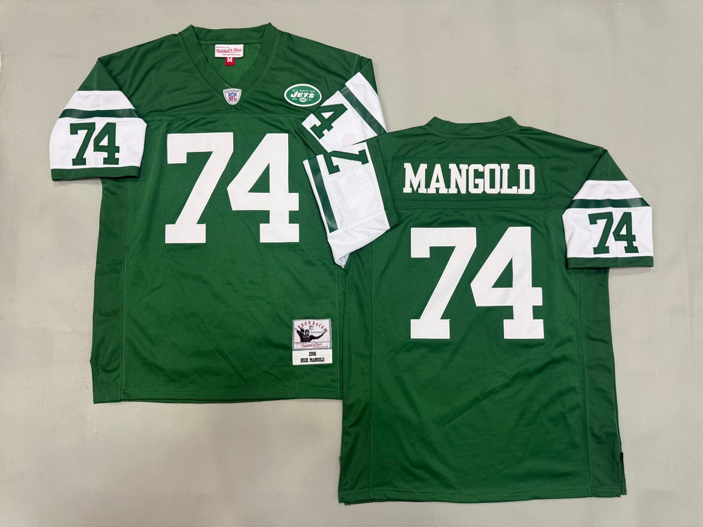 NEW YORK JETS NICK MANGOLD GREEN VINTAGE JERSEY