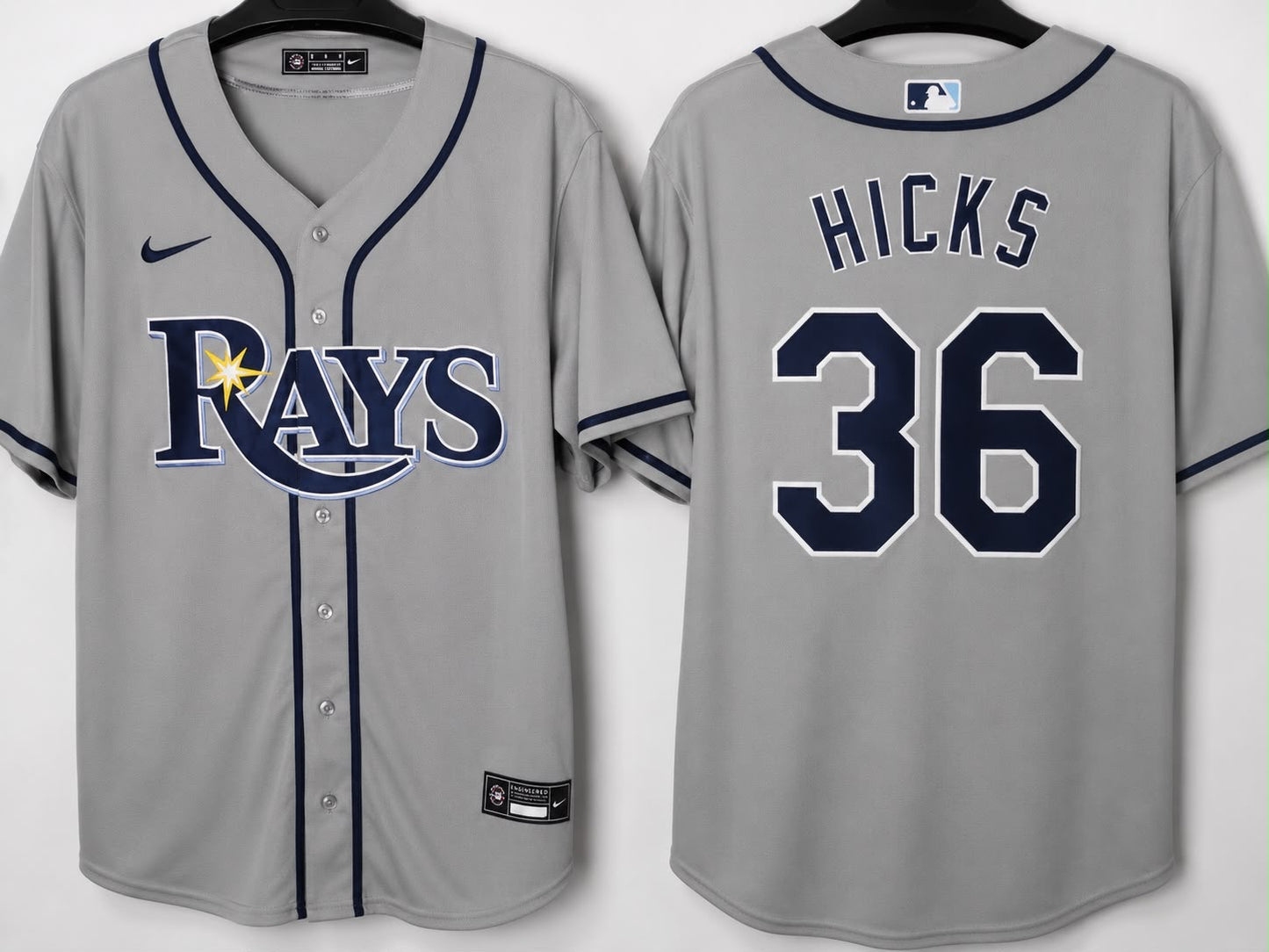 TAMPA BAY RAYS LIAM HICKS GREY JERSEY