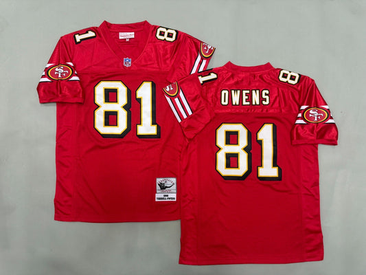 SAN FRANCISCO 49ERS TERRELL OWENS RED VINTAGE JERSEY
