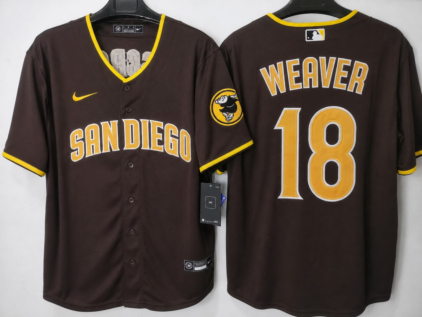 SAN DIEGO PADRES JERED WEAVER BROWN JERSEY