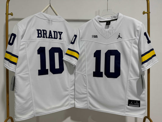 MICHIGAN WOLVERINES TOM BRADY WHITE JERSEY