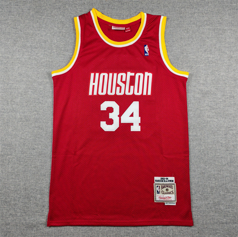 HOUSTON ROCKETS HAKEEM OLAJUWON RED VINTAGE JERSEY