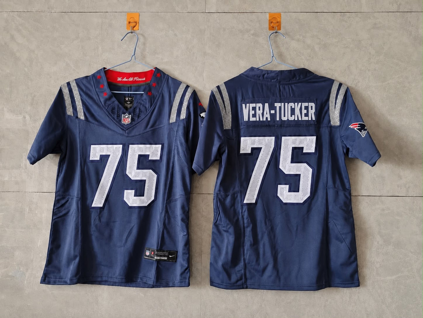 NEW ENGLAND PATRIOTS ELIJAH VERA TUCKER RIVAL JERSEY