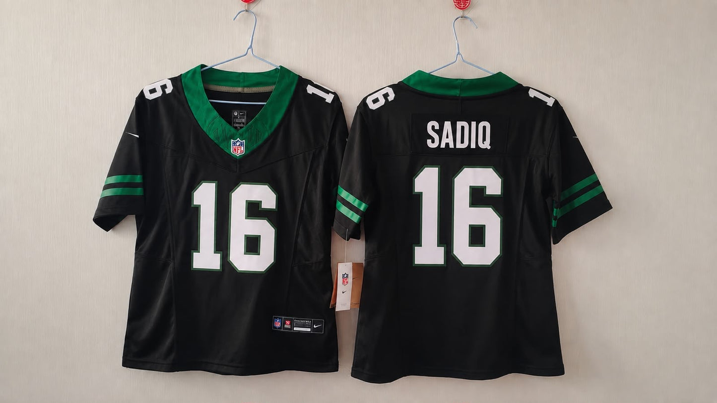 NEW YORK JETS KENYON SADIQ BLACK JERSEY
