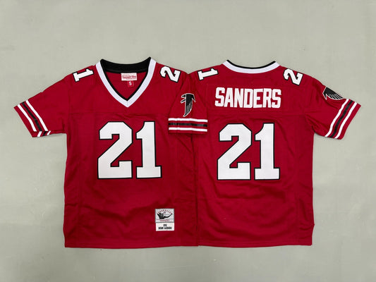 ATLANTA FALCONS DEION SANDERS RED VINTAGE JERSEY