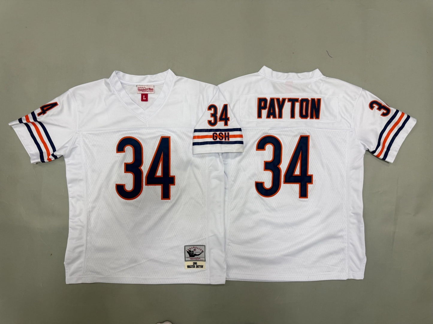 CHICAGO BEARS WALTER PAYTON WHITE VINTAGE JERSEY