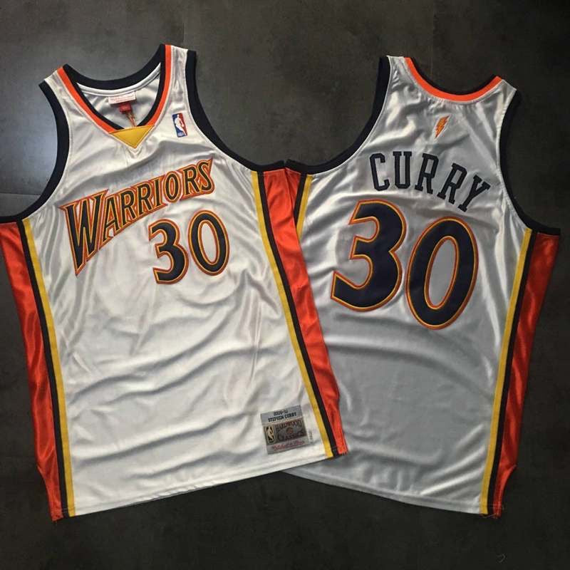 GOLDEN STATE WARRIORS STEPHEN CURRY WHITE VINTAGE JERSEY