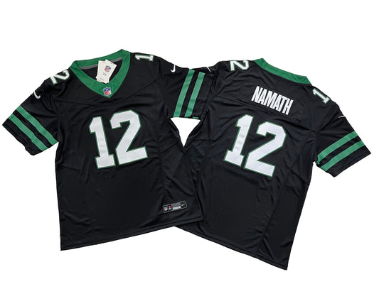 NEW YORK JETS JOE NAMATH BLACK JERSEY