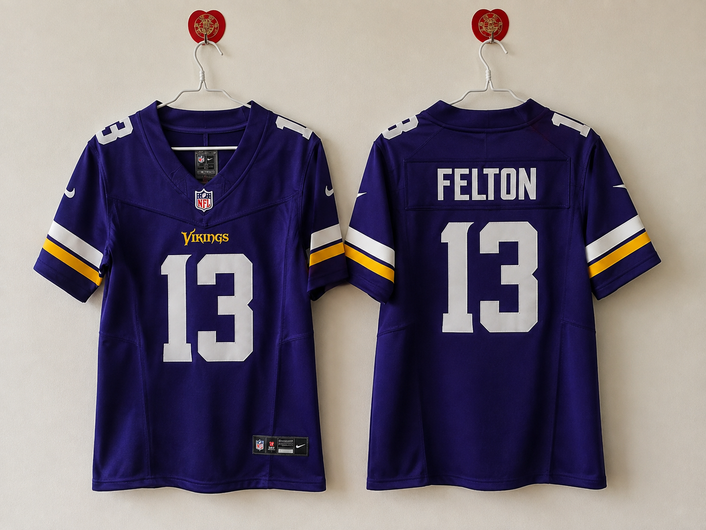 MINNESOTA VIKINGS TAI FELTON PURPLE JERSEY