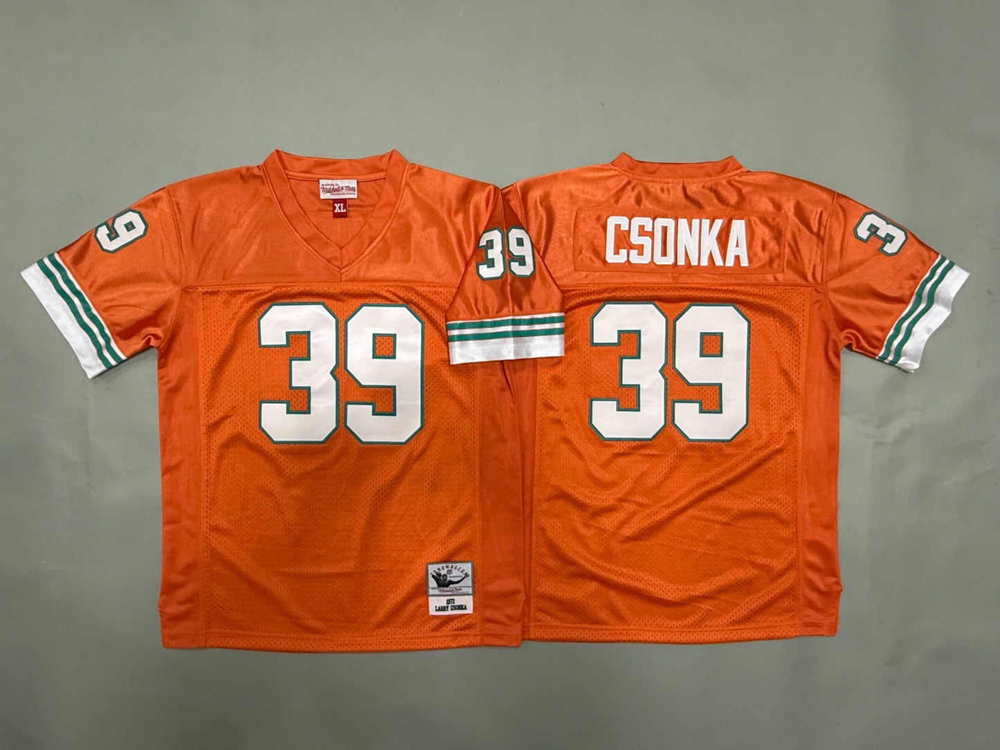 MIAMI DOLPHINS LARRY CSONKA ORANGE VINTAGE JERSEY