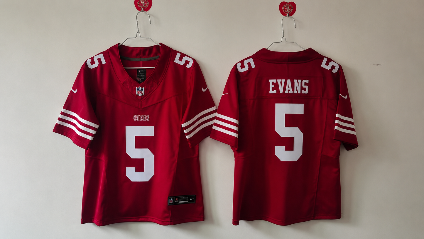 SAN FRANCISCO 49ERS MIKE EVANS RED THROWBACK JERSEY