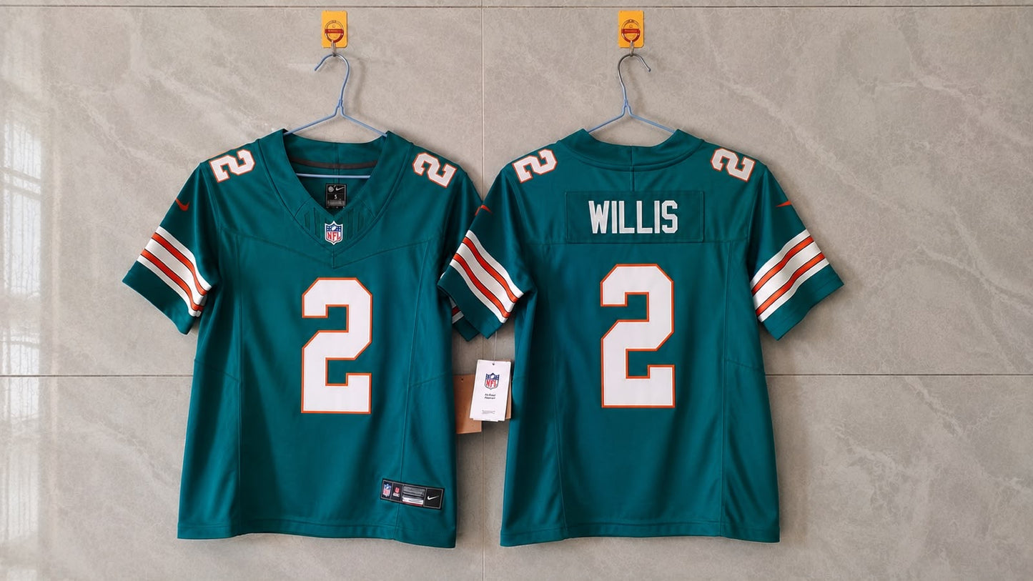 MIAMI DOLPHINS MALIK WILLIS BLUE JERSEY