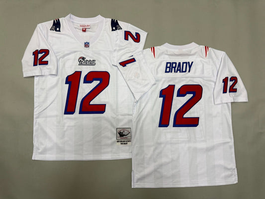 NEW ENGLAND PATRIOTS TOM BRADY RETRO WHITE VINTAGE JERSEY